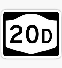 New York State Route NY 20D | United States Highway Shield Sign Sticker