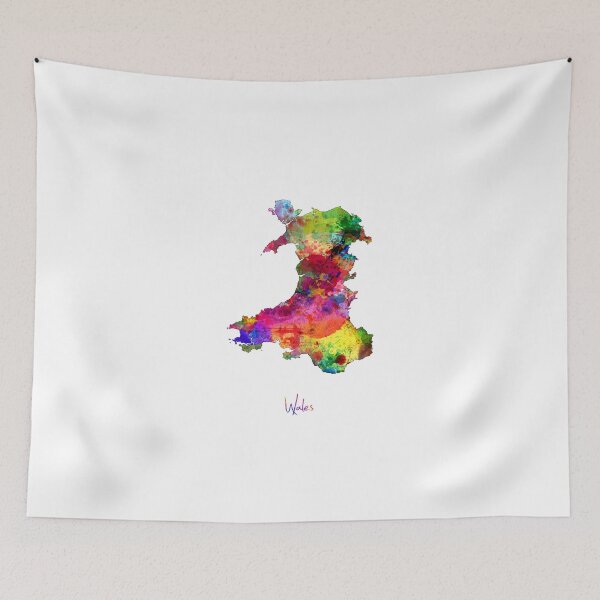 Item preview, Wales Watercolor Map designed and sold by ArtPrints.