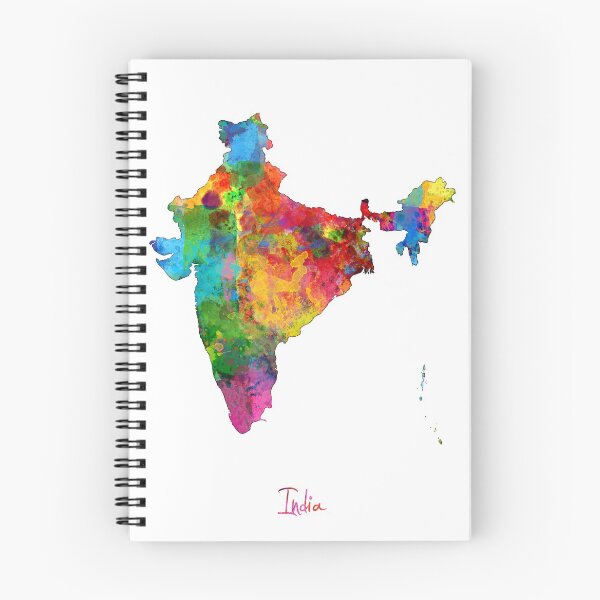 Item preview, India Watercolor Map designed and sold by ArtPrints.