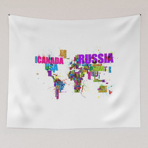 Item preview, Paint Splashes Text Map of the World designed and sold by ArtPrints.