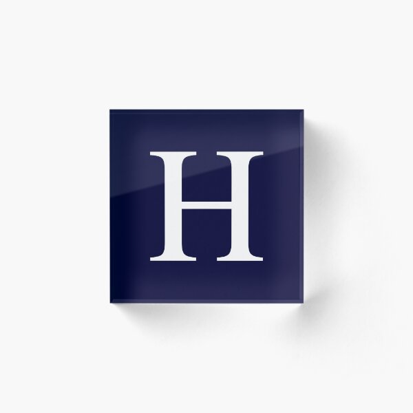 Navy Blue Basic Monogram H Acrylic Block