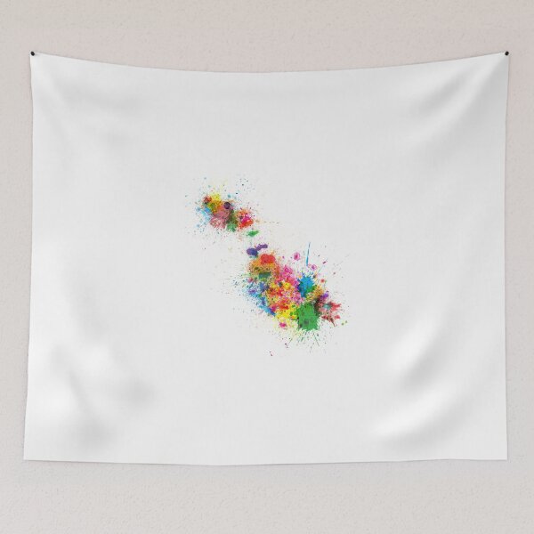 Item preview, Malta Map Paint Splashes designed and sold by ArtPrints.