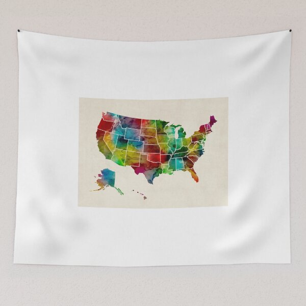 Item preview, United States Watercolor Map designed and sold by ArtPrints.