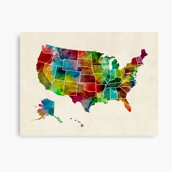 United States Map Canvas Prints - Mp,504x498,matte,f8f8f8,t Pad,600x600,f8f8f8 