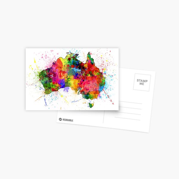 Item preview, Australia Paint Splashes Map designed and sold by MICHAEL TOMPSETT.