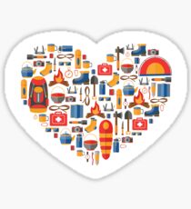 Hiking and tourism love Sticker