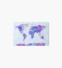Map of the World Map Watercolor Painting Art Board