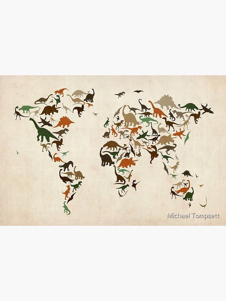 Michael Tompsett 'Vintage Postcard World Map' Canvas Art