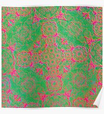 Iridium Atoms Green Pink Poster