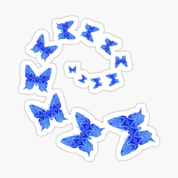 Butterflies Are Free To Fly Monochrome Light Blue Sticker