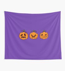 Mischievous Pumpkins Wall Tapestry