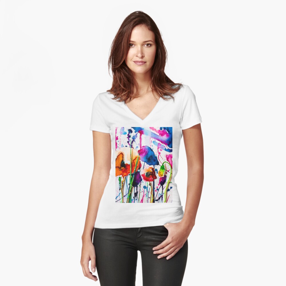 Item preview, Fitted V-Neck T-Shirt designed and sold by ManzardCafe.