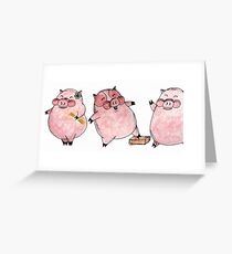 Three Little Pigs Greeting Card