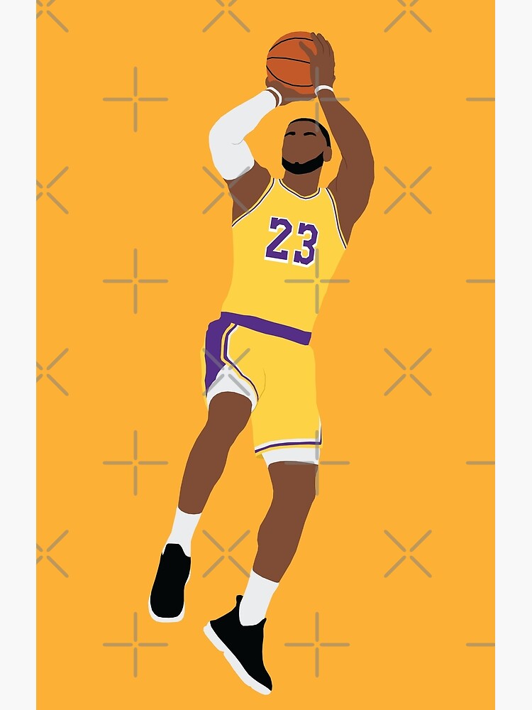 Lebron James Poster LA Lakers Hand Drawn Poster Canvas Art 