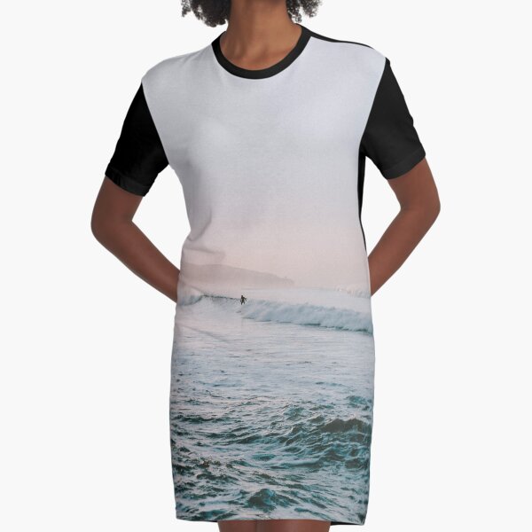 Summer Waves Graphic T-Shirt Dress