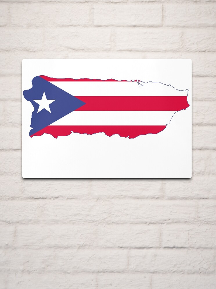 PUERTO RICO PR MAP FLAG METAL LOGO Hip Hop Team color Snapback Cap