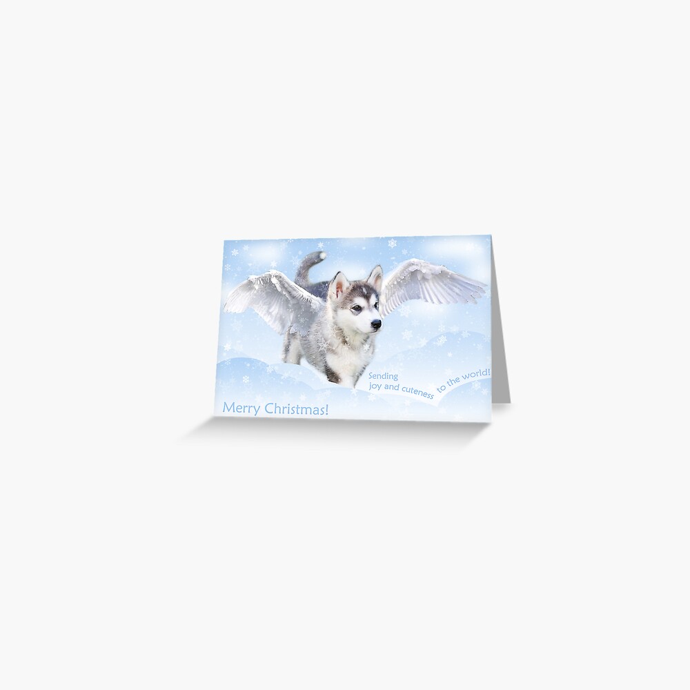 Angel puppy christmas card Greeting Card