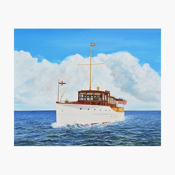 "Nomrah" - 1928 Elco Yacht - owned by Harmon Elliott Photographic Print