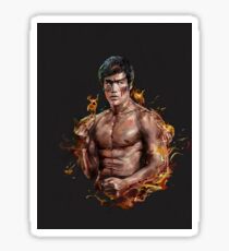 Bruce Lee Fire Art Sticker
