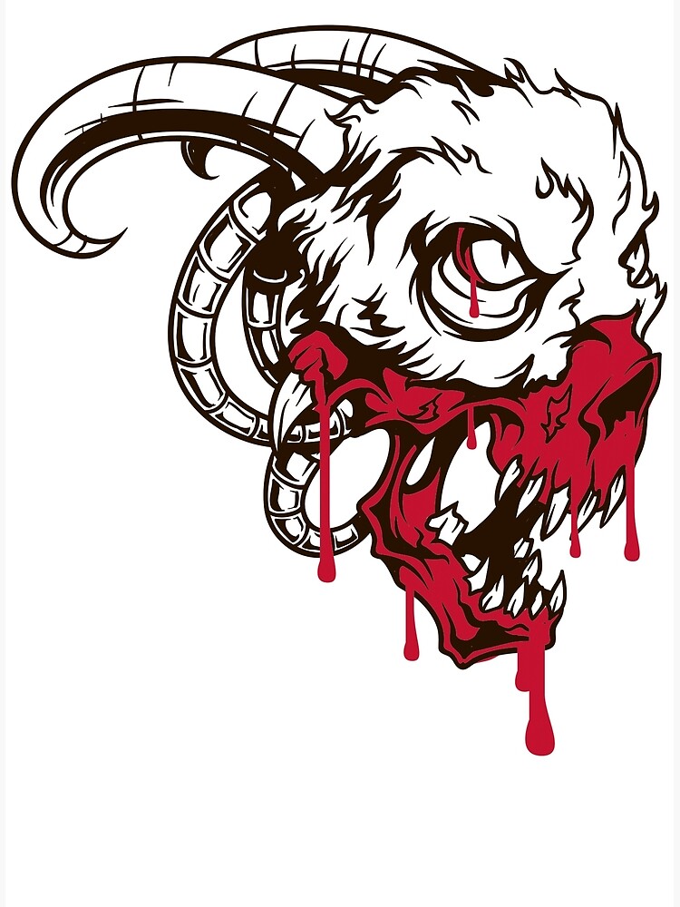 "goat devilish angry blood hell" Art Print by picuru Redbubble