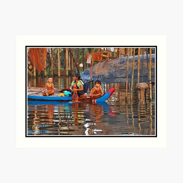 Washday in Kompong Phluk Art Print