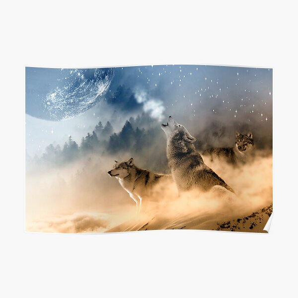 Wolf Trio and the Moon Poster