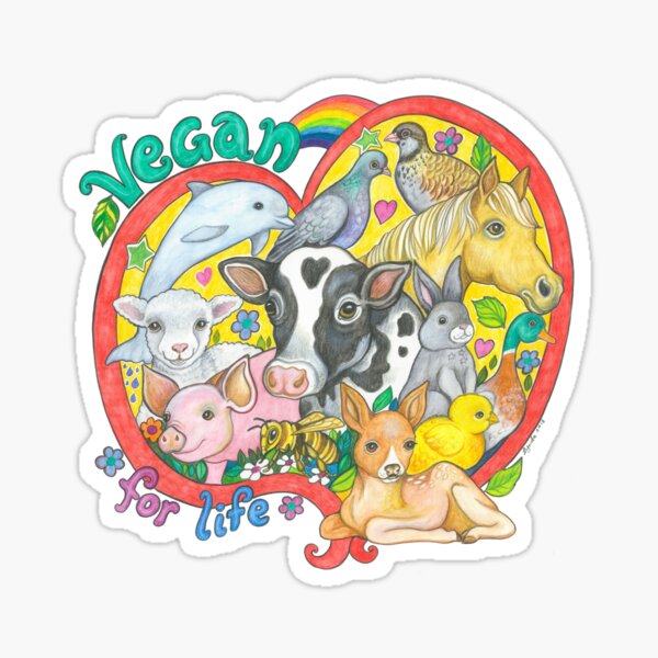 Vegan For Life Sticker