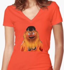 Gritty Philadelphia Flyers Mascot Women's Fitted V-Neck T-Shirt