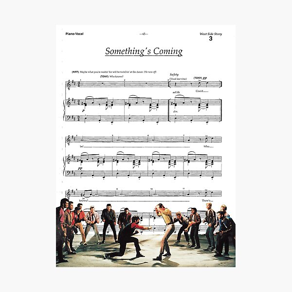 West Side Story Something's Coming Sheet Music Photographic Print