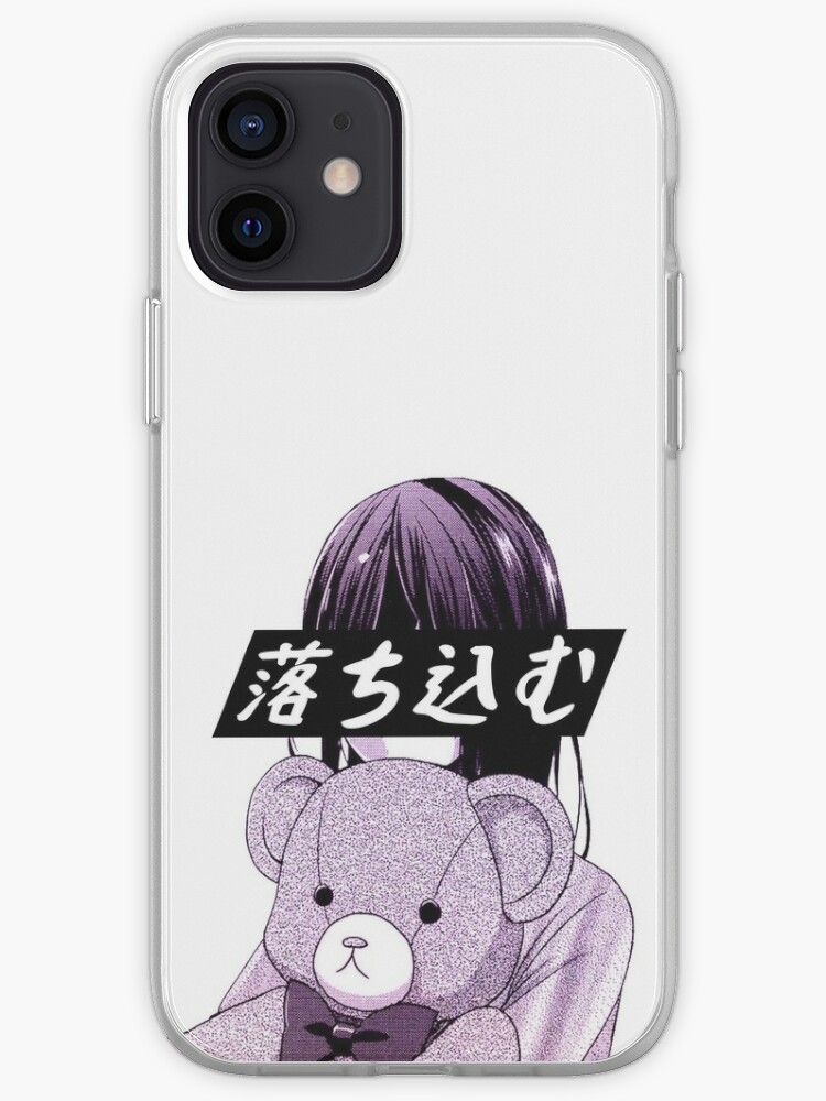 Depression Pink Sad Japanese Anime Aesthetic Iphone Case Cover By Poserboy Redbubble