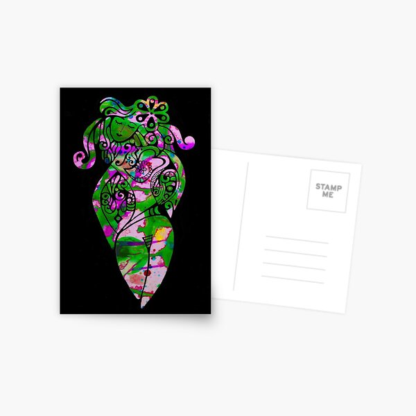 Hippy Chick Card Postcard