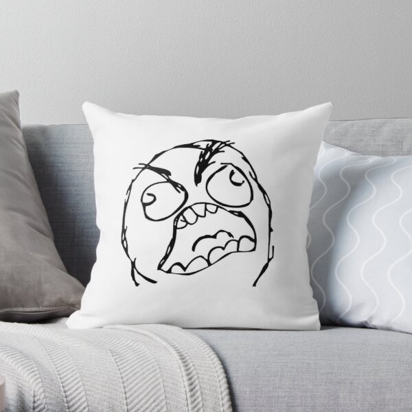Humor Pillow Sham Cartoon Style Troll Face Guy for Annoying