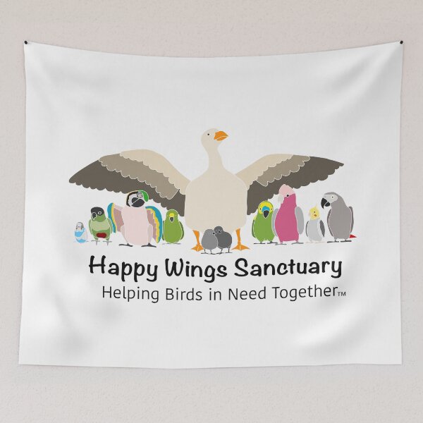 Item preview, HAPPY WINGS SANCTUARY LOGO - BLACK FONT designed and sold by HappyWings.
