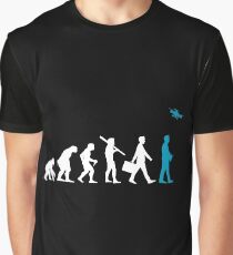 Funny Drone - Mankind Evolution Flying Quad Flying Visual Camera Humor Graphic T-Shirt