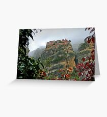 Meteora Monastery World Heritage Site Greeting Card