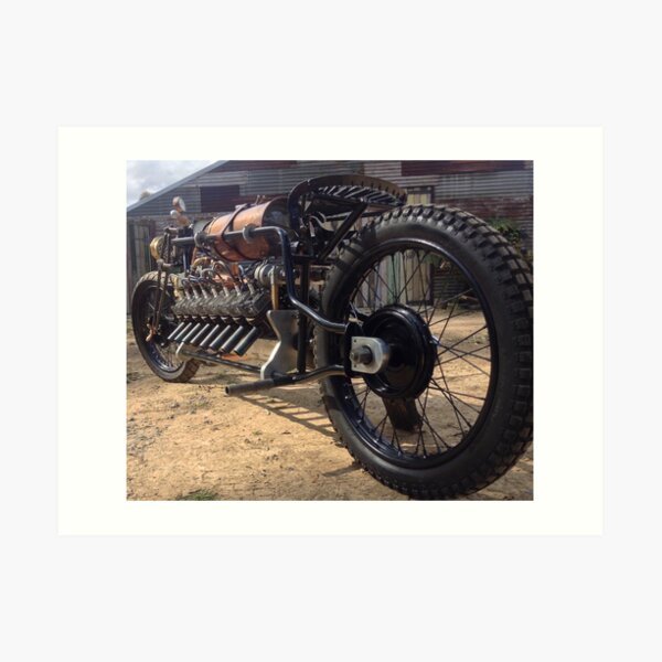 "1916" The V16 Motorcycle built by Mark Walker. Aust. Art Print