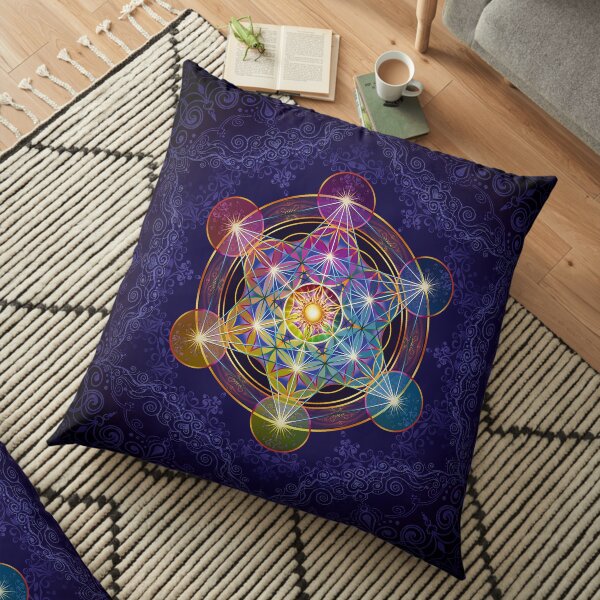 Metatron's Cube Merkabah Floor Pillow
