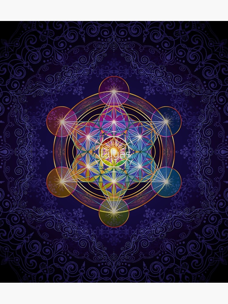 Thumbnail 3 of 3, Poster, Metatron's Cube Merkabah designed and sold by Lilyas.