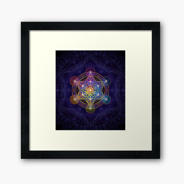Metatron's Cube Merkabah Framed Art Print