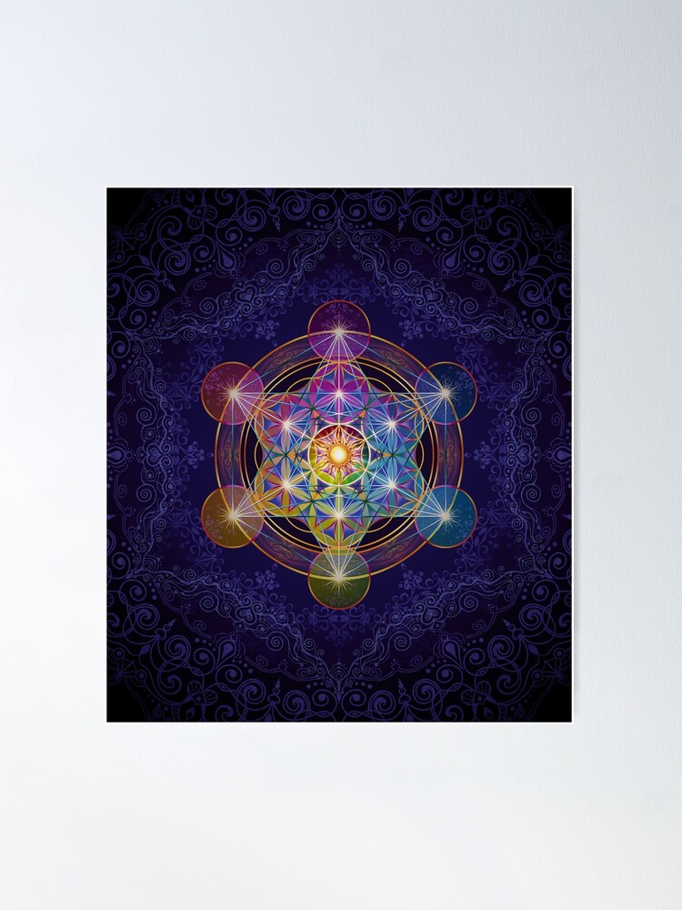 Thumbnail 2 of 3, Poster, Metatron's Cube Merkabah designed and sold by Lilyas.