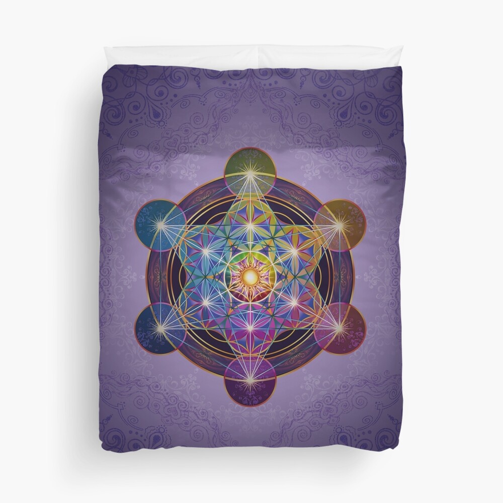 Metatron's Cube Merkabah Duvet Cover