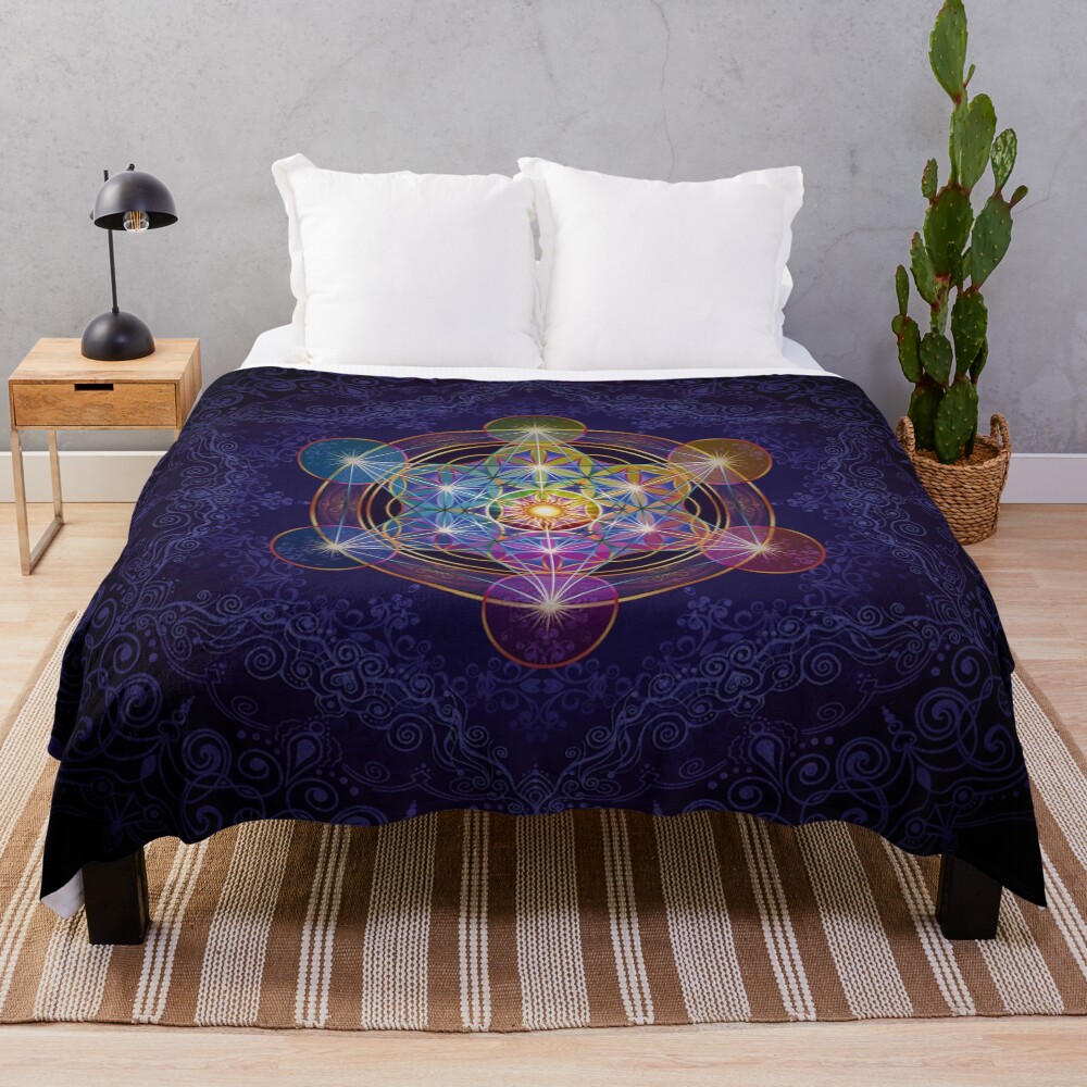 Metatron's Cube Merkabah Throw Blanket