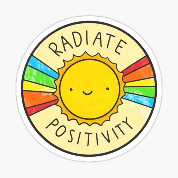 Radiate Positivity Smiling Sun Rainbow Sticker