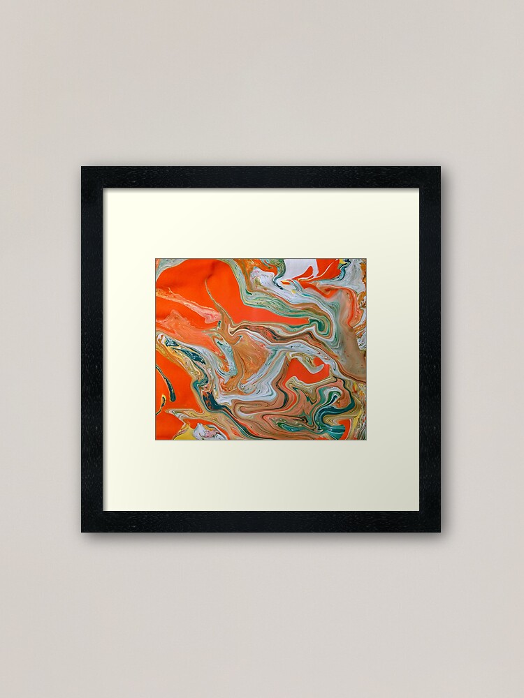 Alternate view of Abstract Art- Title "Orange Granite" Framed Art Print