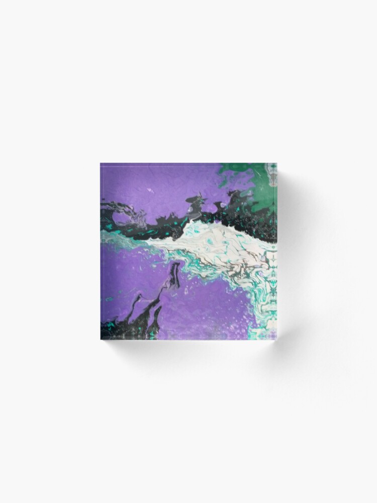 Alternate view of Abstract Painting-"Mardi Gras" Acrylic Block