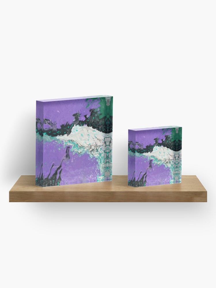 Alternate view of Abstract Painting-"Mardi Gras" Acrylic Block