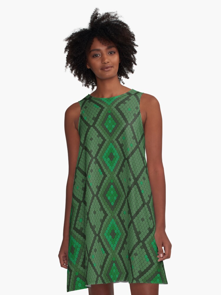 Decorative Green Print Pattern Animal print" A-Line Dress for Sale by anfeloga |