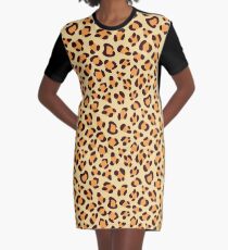 Leopard Print Pattern Animal print Graphic T-Shirt Dress