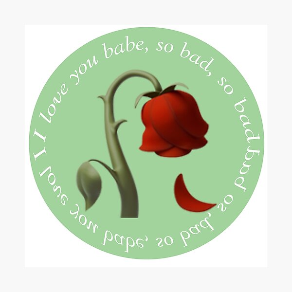 "Lany I love you so bad, rose emoji" Photographic Print for Sale by