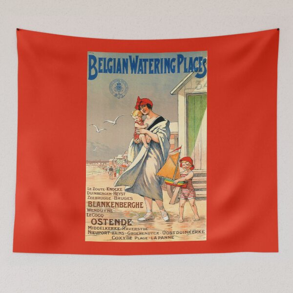 Item preview, Belgium Beach Travel Poster designed and sold by ExpressingSelf.